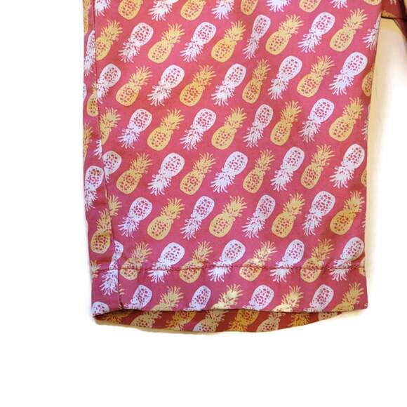 LANDS END KIDS Tropical Pineapple Fruit Print Cotton Bermuda Summer Short Size 8 - Picture 3 of 7